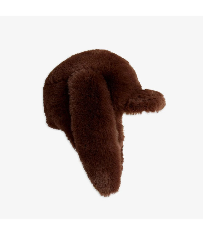 Mini Rodini Rabbit ear faux fur cap | Brown