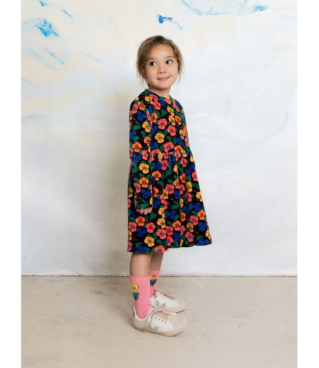 Mini Rodini Violas aop velour dress | Multi
