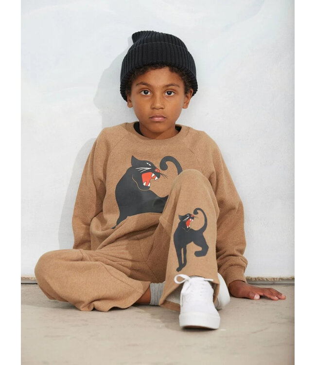 Mini Rodini Panther sp melange sweatpants | Brown