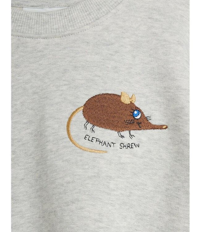 Mini Rodini Elephant shrew emb sweatshirt | Grey Melange
