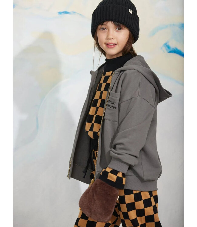 Mini Rodini M.Rodini field notes emb hoodie | Grey