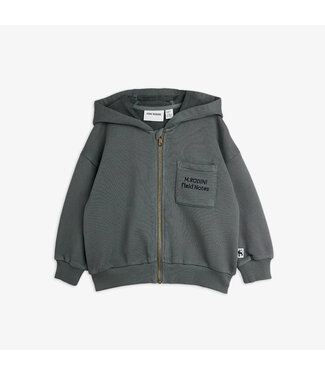 Mini Rodini Mini Rodini M.Rodini field notes emb hoodie | Grey