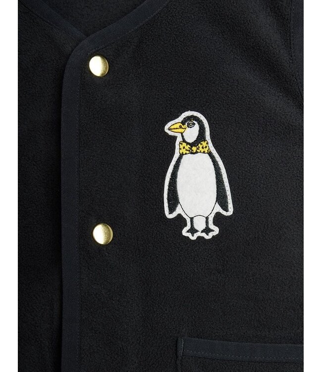 Mini Rodini Penguin patch microfleece vest | Black