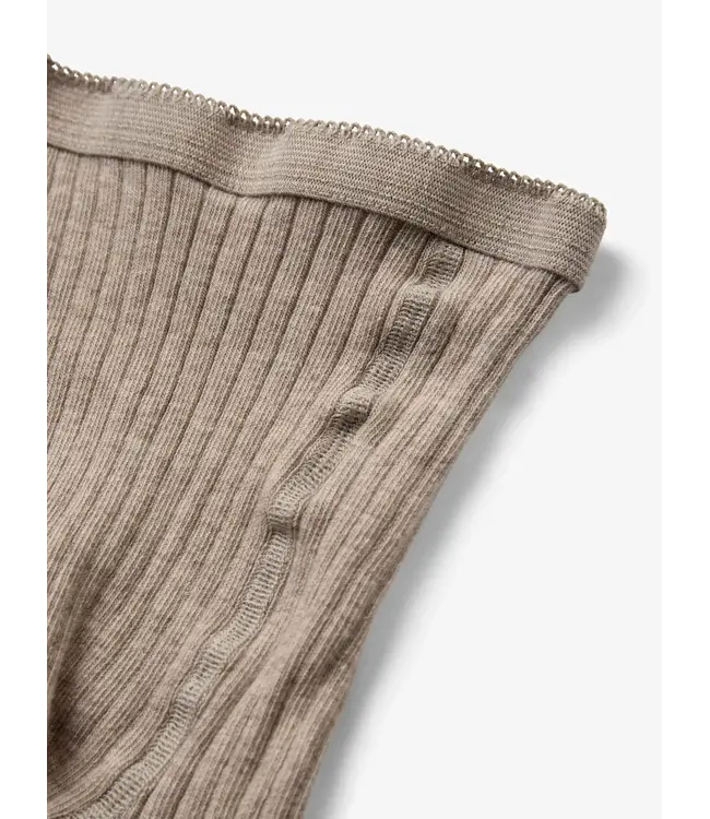 Cotton rib baby socks Light Brown Melange