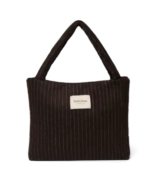 Studio Noos flannel chalkstripe Mom bag brown
