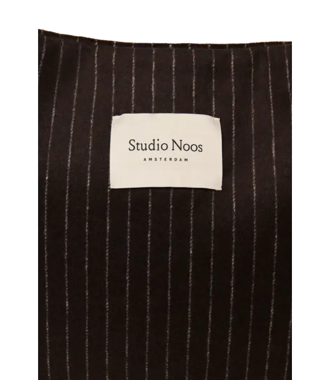 flannel chalkstripe Mom bag brown