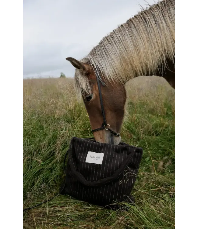 flannel chalkstripe Mom bag brown