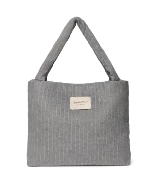 Studio Noos flannel chalkstripe Mom bag light grey