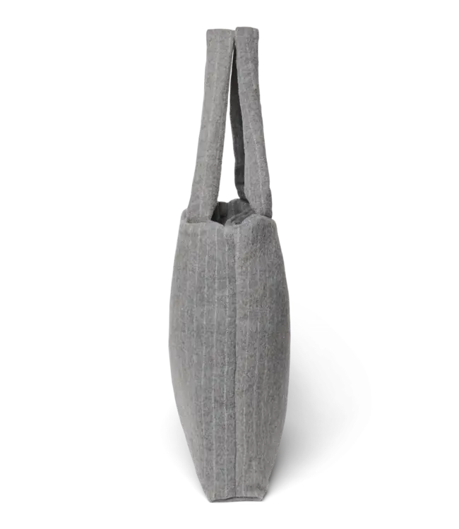 flannel chalkstripe Mom bag light grey