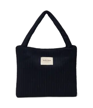 Studio Noos flannel chalkstripe Mom bag dark blue