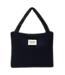 flannel chalkstripe Mom bag dark blue