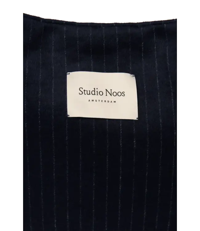 flannel chalkstripe Mom bag dark blue