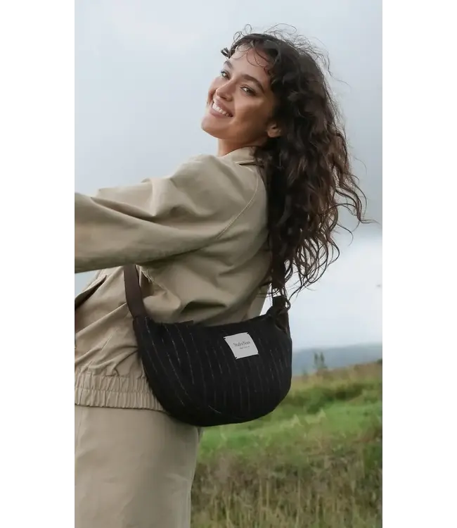 flannel chalkstripe adult fanny pack brown