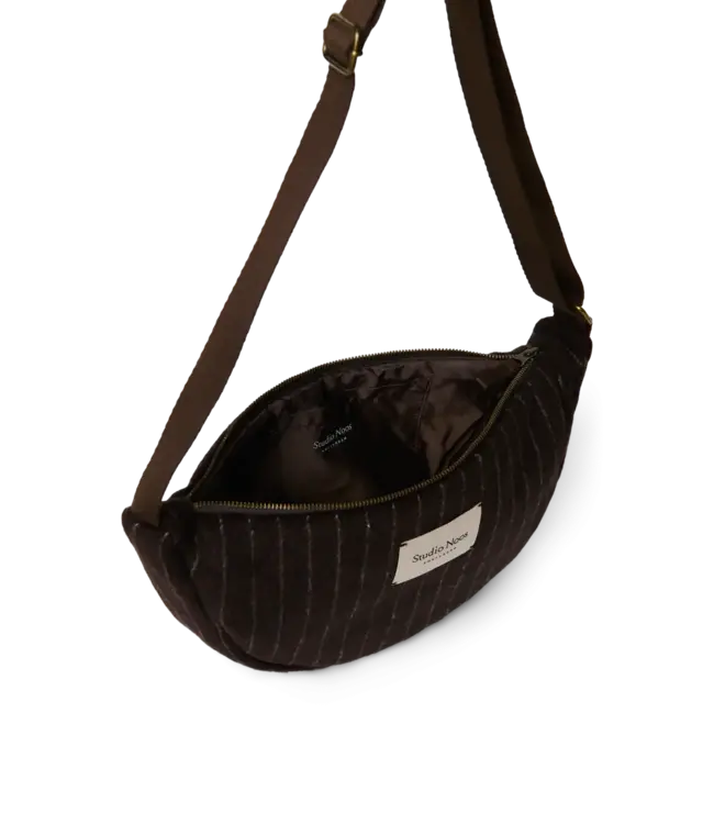 flannel chalkstripe adult fanny pack brown