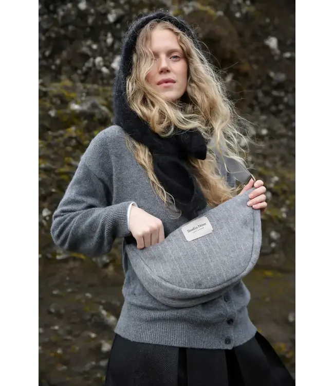 flannel chalkstripe adult fanny pack light grey