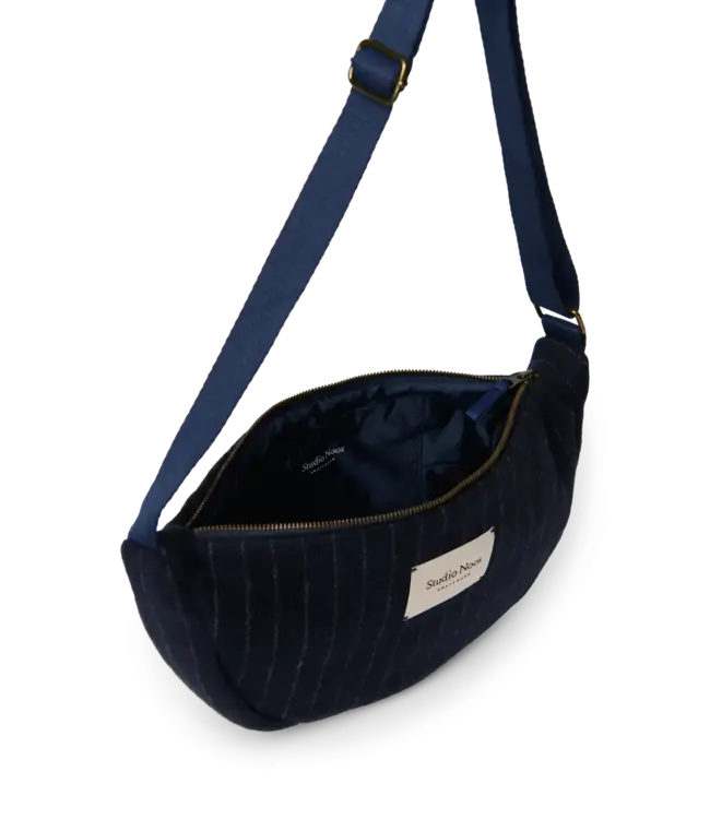 flannel chalkstripe adult fanny pack dark blue