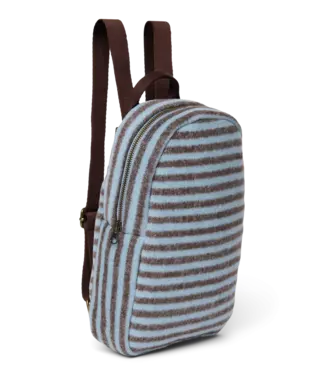 Studio Noos Stripy wool mini backpack light blue / brown