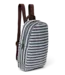 Stripy wool mini backpack light blue / brown