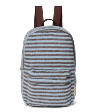 Studio Noos stripy wool MIDI backpack light blue/ brown