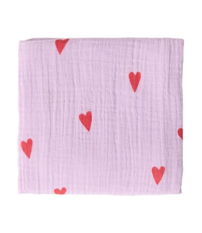 Swaddle Print Medium Purple Hearts