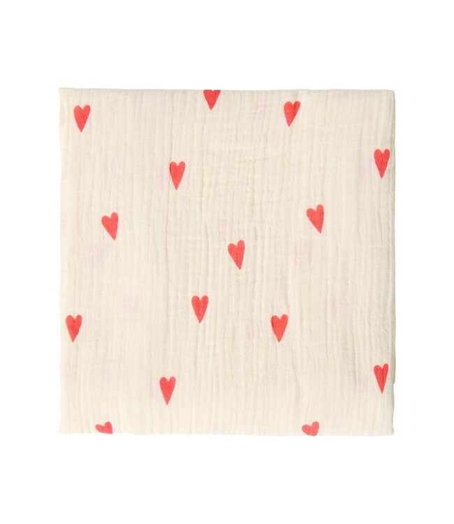 Swaddle Print Large Beige Hearts