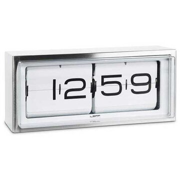 LEFF Amsterdam Brick clock stainless steel 24h