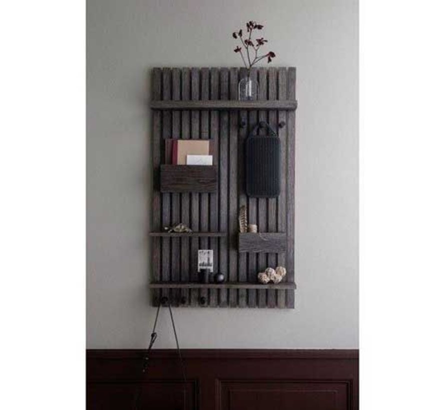 Wooden organizer wall shelf