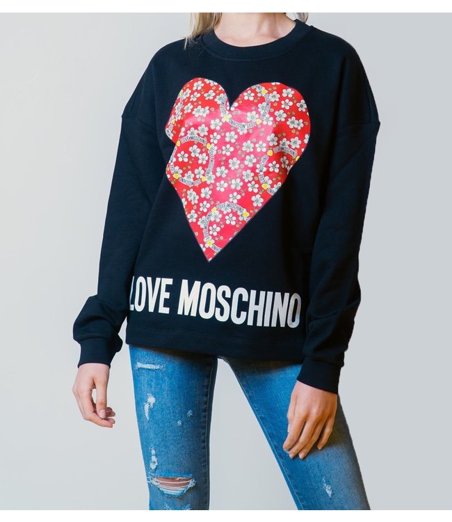 Verduisteren Met andere bands markeerstift Love Moschino : Sweater Heart-Black-W640401M4055 - Coats leermode