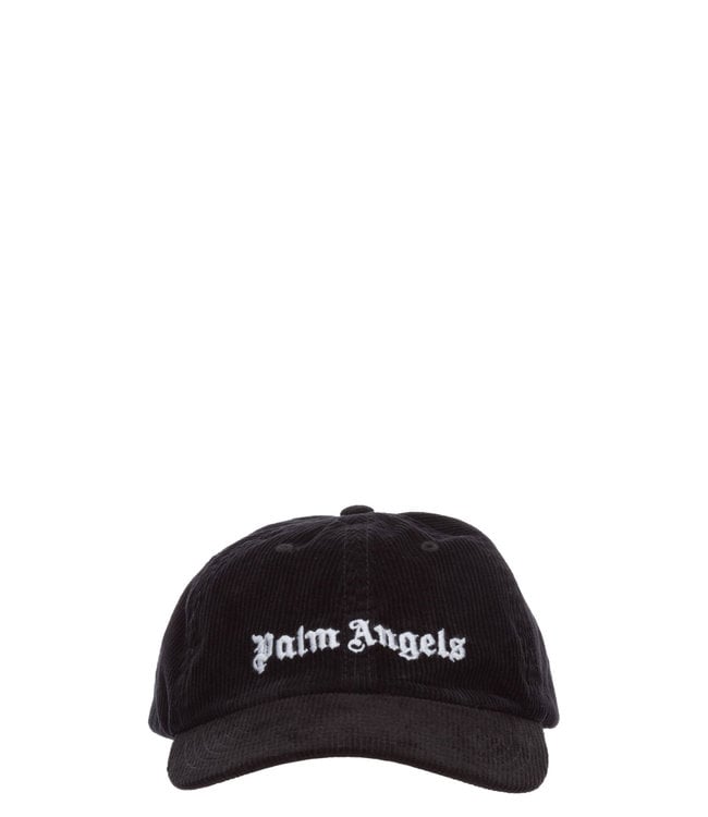Palm Angels : Cap Corderoy logo-Black 