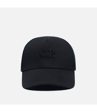 C.P Company Classic garbardine logo cap-Black