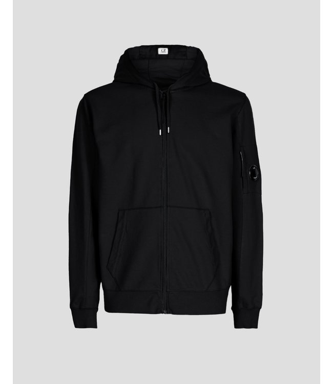 C.P Company C.P. Light Fleece Zipped Hoodie-Black