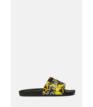 Versace Jeans couture Logo couture slide-Black gold