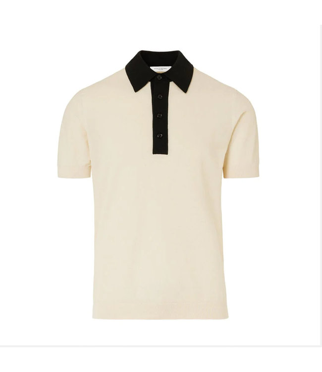 Paolo Pecora Milano Polo knitted black collar-Beige