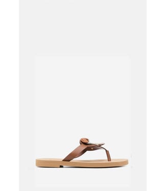 Love moschino Sandal covered heart-Cognac