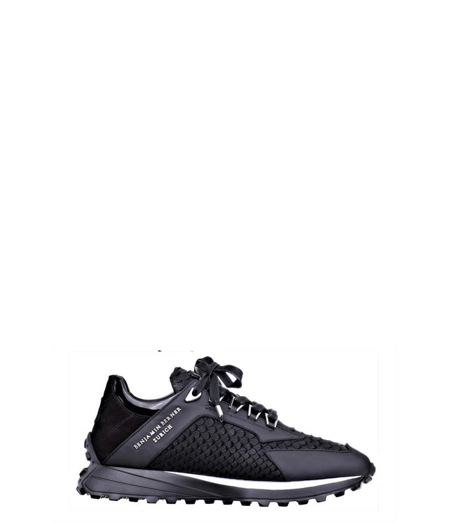 Benjamin Berner Sneaker Alpha-Python cut matt nappa-Black