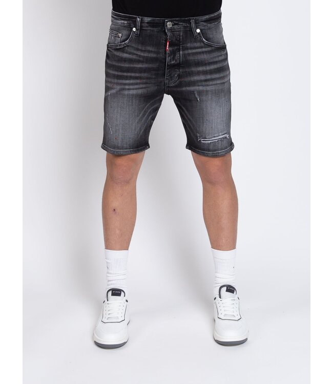 Mybrand Jeans short Red label-Black