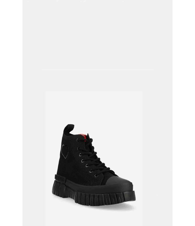 Love moschino High top logo sneaker-Black