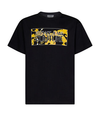Versace Jeans couture Tee logo square pearls-Black