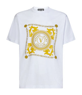 Versace Jeans couture Tee V emblem Chain-White gold