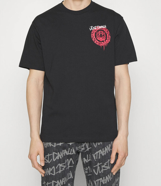 Just Cavalli Tee Round Dripping-Black