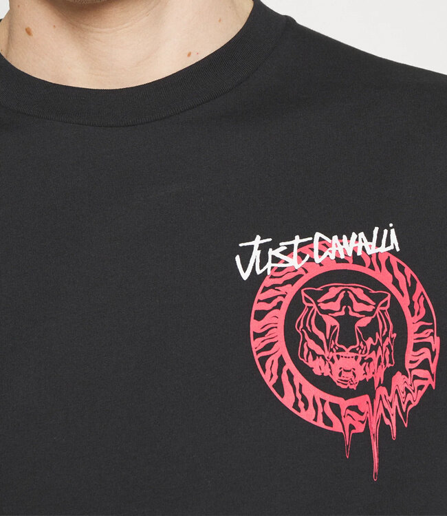 Just Cavalli Tee Round Dripping-Black
