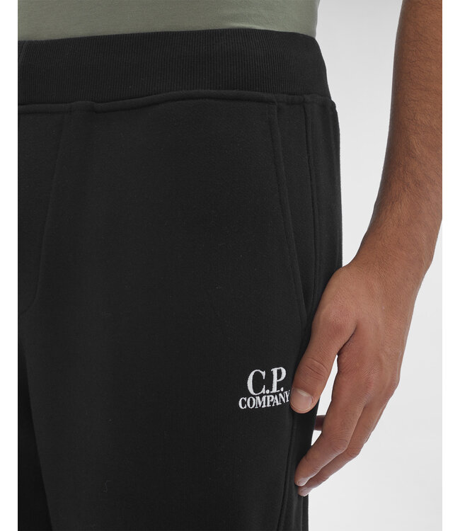 C.P Company Diagonal Raised Fleece Track Pants-Black