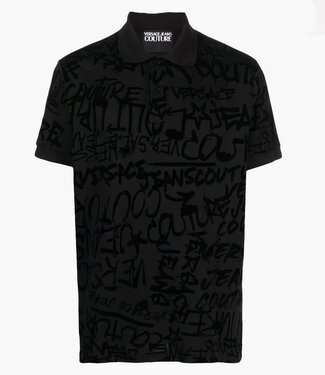 Versace Jeans couture Polo Graffiti Flock-Black