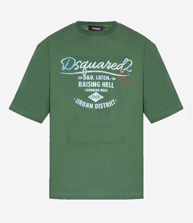 Dsquared2 Super Negative Loose Tee-Green