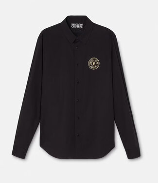 Versace Jeans couture Shirt Round V Emblem Embro-Black