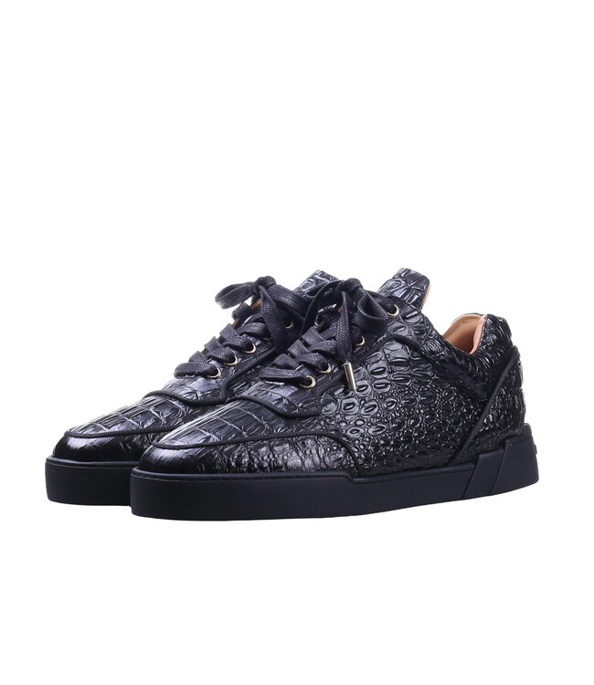 Benjamin Berner Low Top Alligator Effect-Black