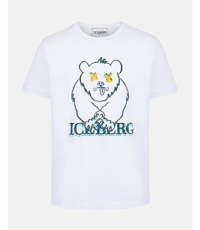 ICEBERG Tee Bear-White