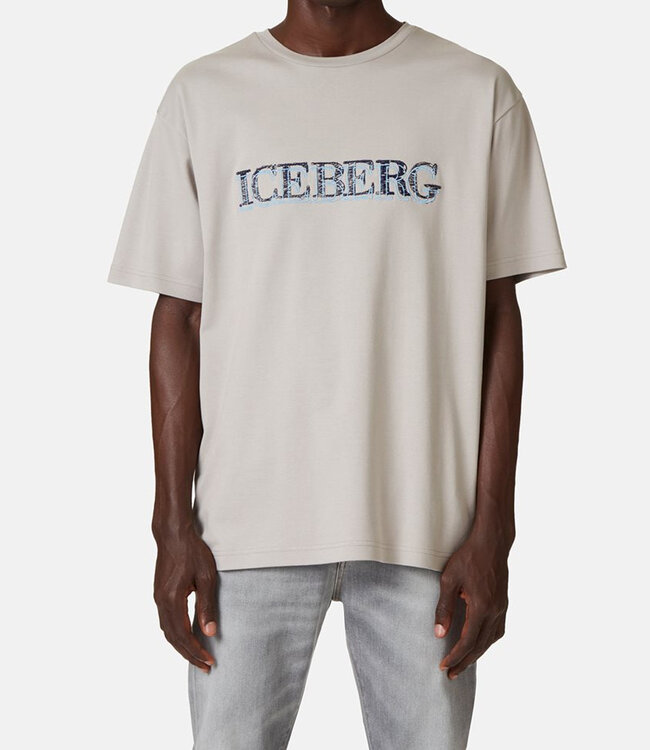 ICEBERG Oversized Tee Broderie Logo-Light grey
