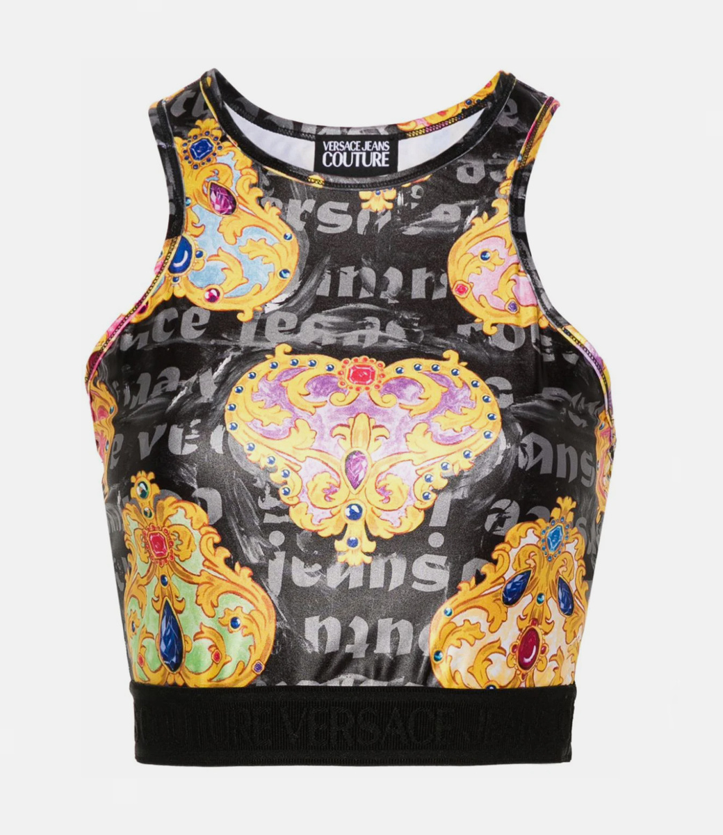 Top Side Logo Heart Couture print-Black-76HAM227 Coats