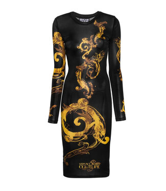 Versace Jeans couture Midi Dress Watercolour Couture -Black